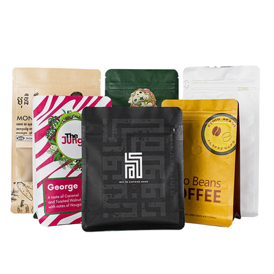 Αγορά Επεξεργασμένο Zipper Kraft Paper Laminated Film Coffee Bag Zip Square Bottom Bag για κόκκους καφέ online manufacture