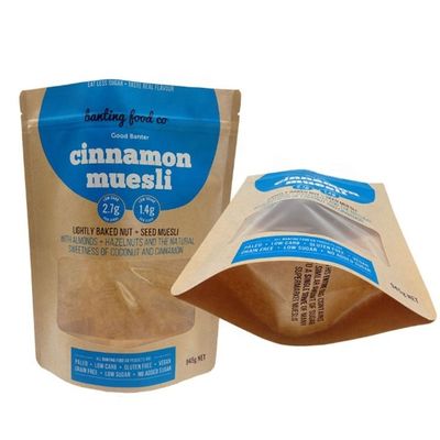 Αγορά Καφέ χαρτί Kraft Stand Up Pouch Αδιάβροχο Μεγάλο επανακλειδωτό σάκο ODM online manufacture