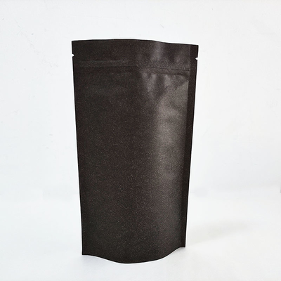 Καφέ μαύρο χαρτί Kraft Stand Up Pouch με φερμουάρ επανακλείσιμο ανακυκλώσιμο ψηφιακά τυπωμένο