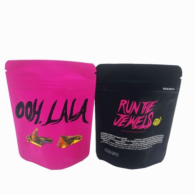 Περιβαλλοντικά ανακυκλώσιμα ροζ τρόφιμα Stand Up Packaging Bag επαναχρησιμοποιήσιμες αδιάβροχες σακούλες με φερμουάρ
