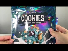 ολογραφική σακουλών mylar πλαστική στάση τσαντών ζιζανίων συσκευάζοντας επάνω στη σακούλα για τη συνήθεια